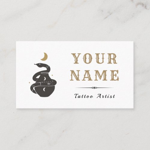 Tattoo Artist Salon Mystic Snake Modern Trendy  Business Card