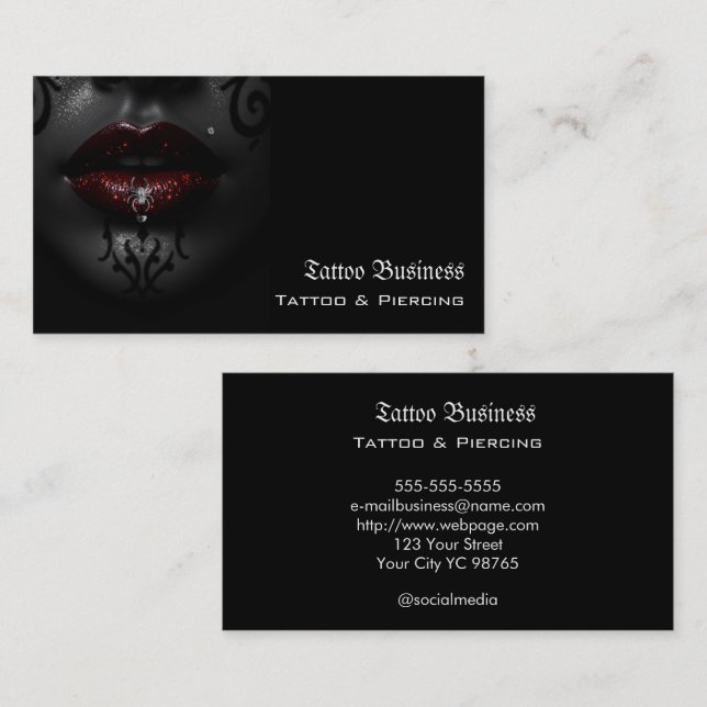 Tattoo artist salon  QR code Business Card (Front/Back)