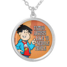 Tattoo Artist Silver Plated Necklace
