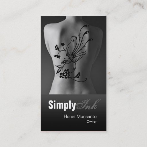 Customizable TATTOO ARTIST Simply Ink Business Card Templates