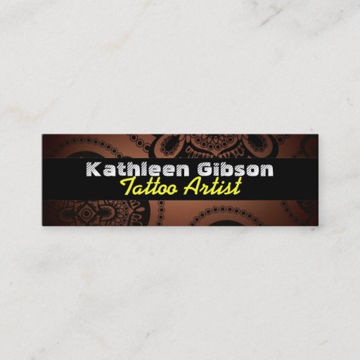 Customizable Tattoo Artist Skinny Business Cards