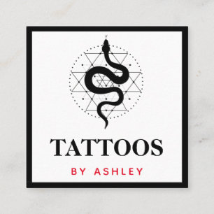 Tattoo Artist Social Media Snake Illustration Star Square Business Card