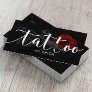 Tattoo Artist Tattoo Gun & Rose Typography Business Card
