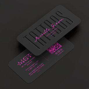 Tattoo Artist Tattooist Black Pink Business Card