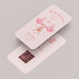 Tattoo Artist Tattooist Pastel Pink Retro Modern Business Card