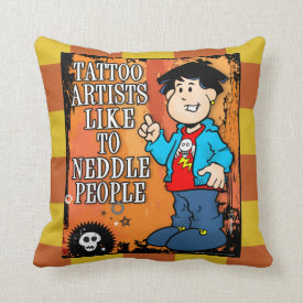 Tattoo Artist Throw Pillow