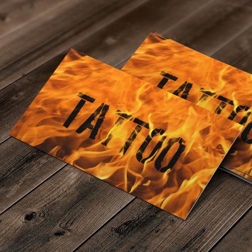 Hot Flaming Fire Tattoo Business Card