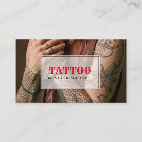 Tattoo Artist Vintage Photo Tytpography Business Card