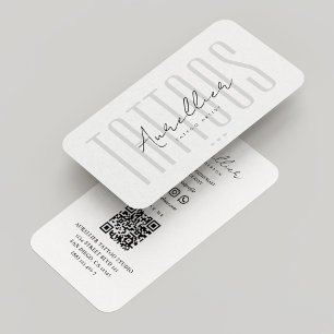 Tattoo Artist White Grey Tattoos Tattooist Modern Business Card