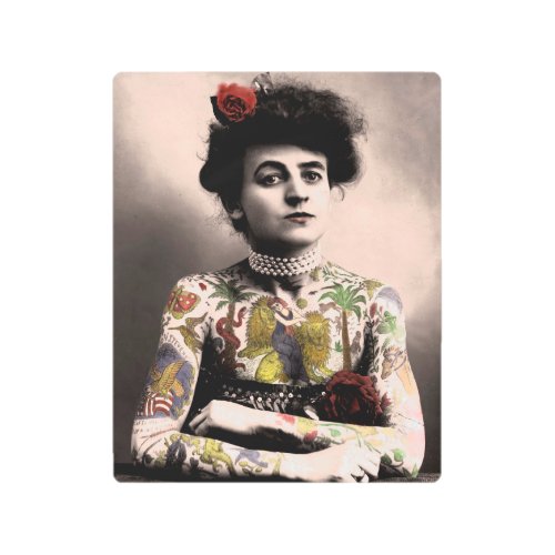 Tattoo Artist Woman Vintage Photograph Art Print