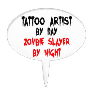 Tattoo Artist Zombie Slayer Cake Topper