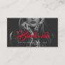Tattoo artists black photo red script typography business card