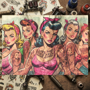 Tattoo Biker Girls Comics Tissue Paper