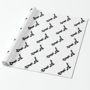 Tattoo Black version of a New Zealand map Wrapping Paper