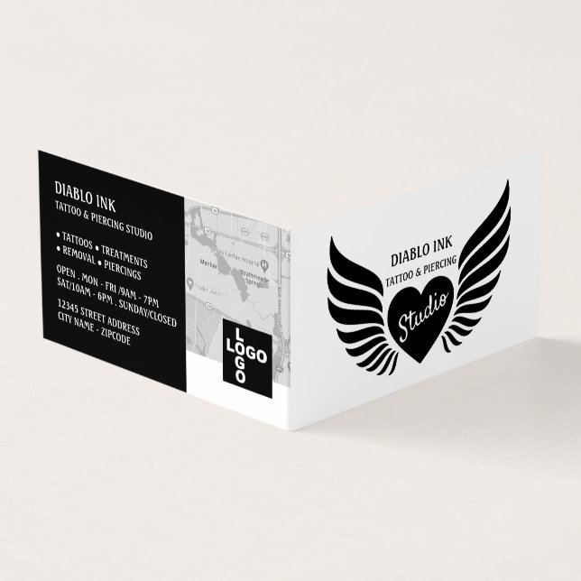 Tattoo & Body Piercing Studio, Appointment Business Card (Outside)