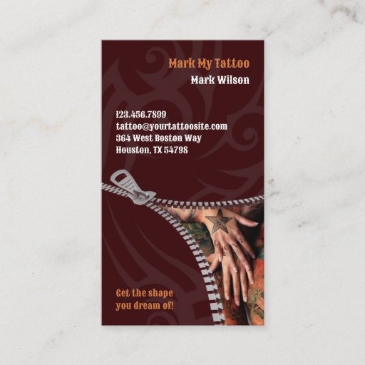 Customizable Tattoo Business Card
