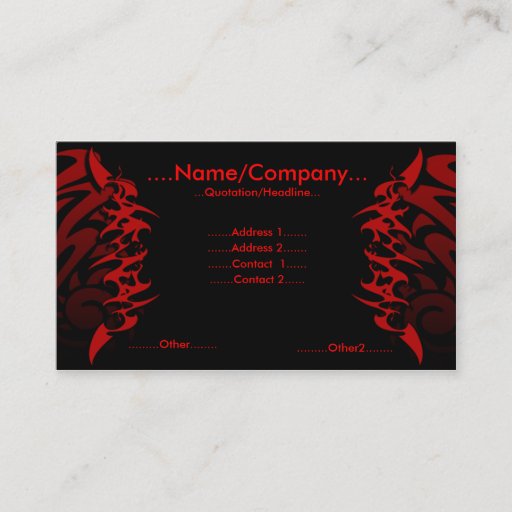 Customizable Tattoo. Business Card Templates