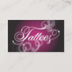 Tattoo Business Card Elegant Flourish Glow