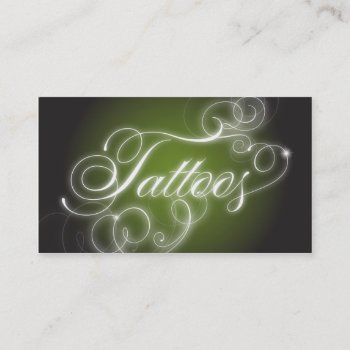 Tattoo Business Card Elegant Flourish Glow by OLPamPam at Zazzle