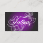 Tattoo Business Card Elegant Flourish Glow at Zazzle