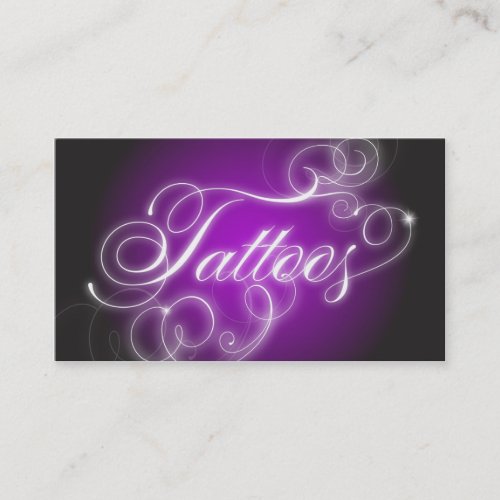 Tattoo Business Card Elegant Flourish Glow
