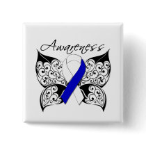 Tattoo Butterfly Awareness - ALS Disease Button