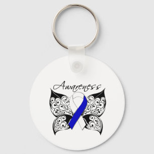 Tattoo Butterfly Awareness - ALS Disease Keychain