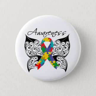 Tattoo Butterfly Awareness - Autism Button