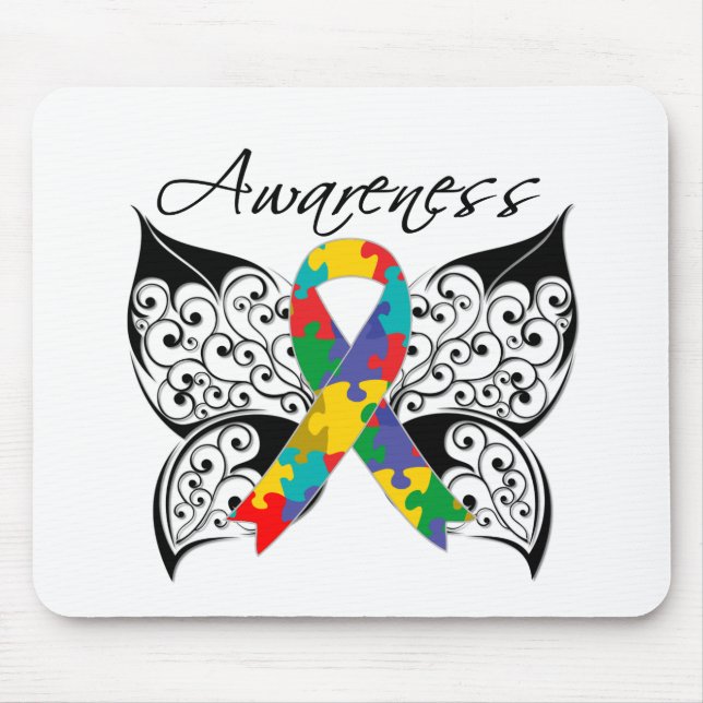 Tattoo Butterfly Awareness - Autism Mouse Pad (Front)