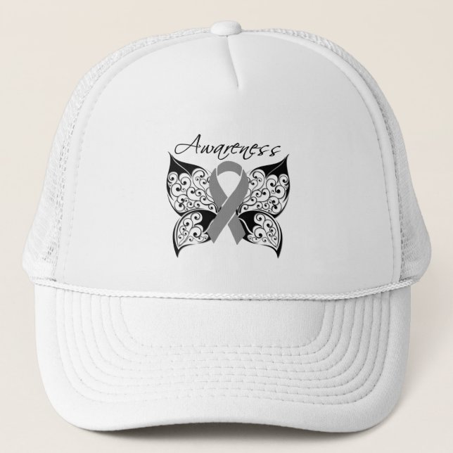 Tattoo Butterfly Awareness - Brain Tumor Trucker Hat (Front)