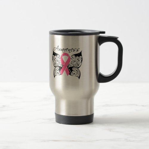 Tattoo Butterfly Awareness _ Breast Cancer Travel Mug