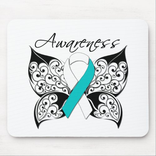 Tattoo Butterfly Awareness _ Cervical Cancer Mouse Pad