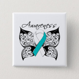 Tattoo Butterfly Awareness - Cervical Cancer Pinback Button
