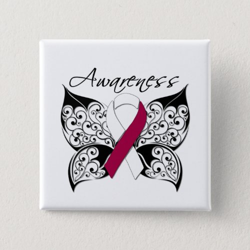 Tattoo Butterfly Awareness _ Head Neck Cancer Button