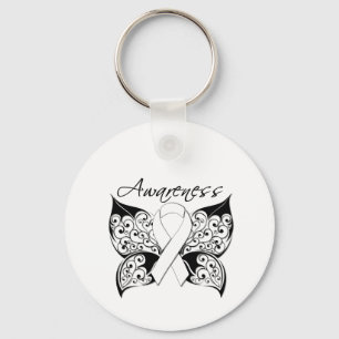 Tattoo Butterfly Awareness - Lung Cancer Keychain