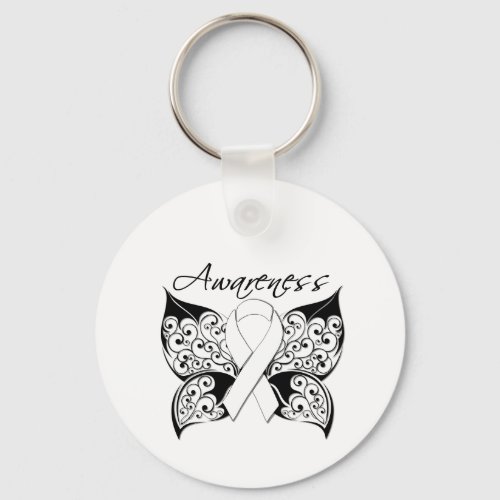 Tattoo Butterfly Awareness _ Lung Cancer Keychain