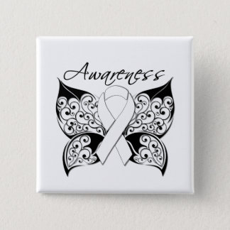 Tattoo Butterfly Awareness - Lung Cancer Pinback Button