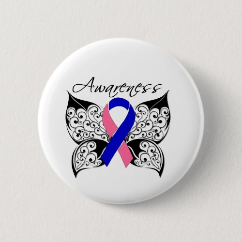 Tattoo Butterfly Awareness _ Male Breast Cancer Pinback Button