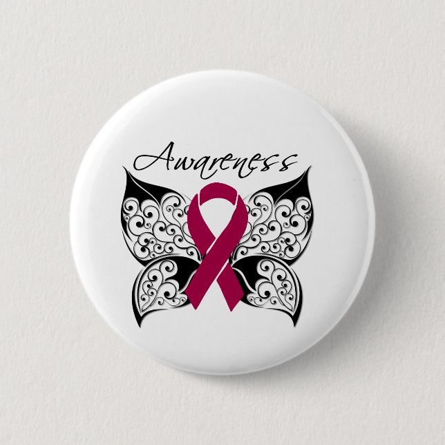 Tattoo Butterfly Awareness - Multiple Myeloma Button (Front)