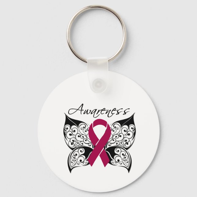 Tattoo Butterfly Awareness - Multiple Myeloma Keychain (Front)