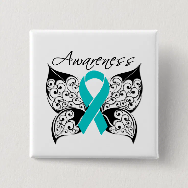 Tattoo Butterfly Awareness - Ovarian Cancer Button | Zazzle Tattoo Butterfly Awareness - Ovarian Cancer Button | Zazzle