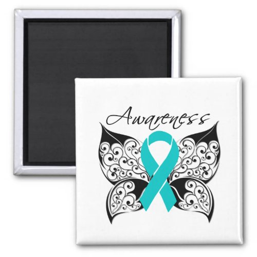 Tattoo Butterfly Awareness _ Ovarian Cancer Magnet