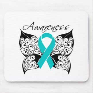 Tattoo Butterfly Awareness - Ovarian Cancer Mouse Pad