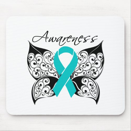 Tattoo Butterfly Awareness _ Ovarian Cancer Mouse Pad