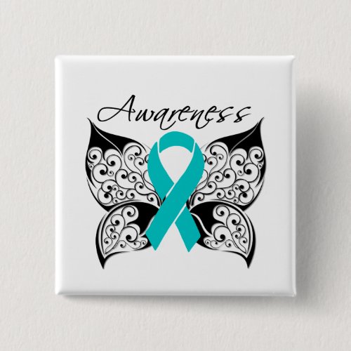 Tattoo Butterfly Awareness _ PCOS Button