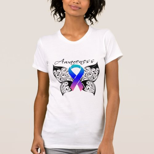Tattoo Butterfly Awareness _ Thyroid Cancer T_Shirt