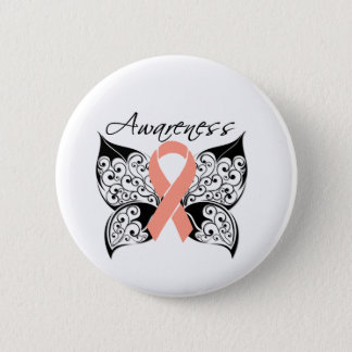 Tattoo Butterfly Awareness - Uterine Cancer Pinback Button