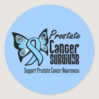 Tattoo Butterfly Prostate Cancer Survivor Classic Round Sticker