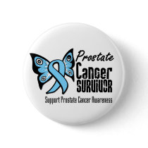 Tattoo Butterfly Prostate Cancer Survivor Pinback Button