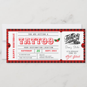 Tattoo Christmas Gift Ticket Certificate Voucher Invitation